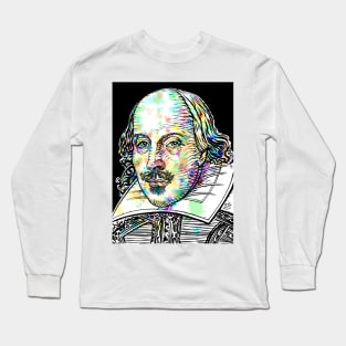 WILLIAM SHAKESPEARE watercolor and ink portrait Long Sleeve T-Shirt
